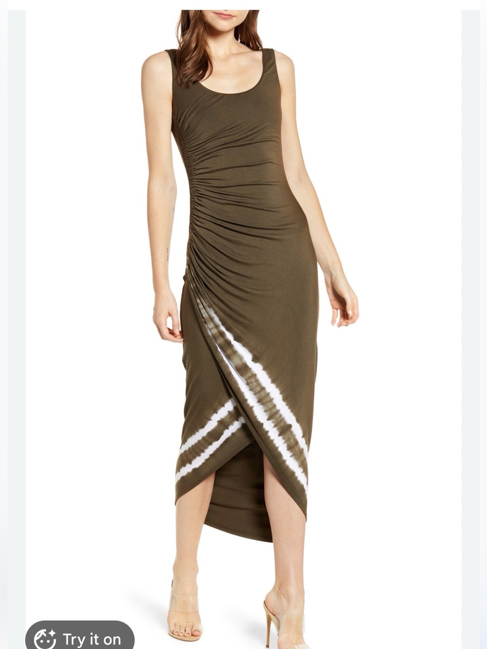 Bailey 44 Black Ruched Sheath Maxi Dress